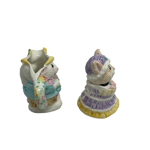 Mercuries Bunnies Creamer & Sugar 1994 Tea Party Childs Easter Decor Vintage - Picture 3 of 16